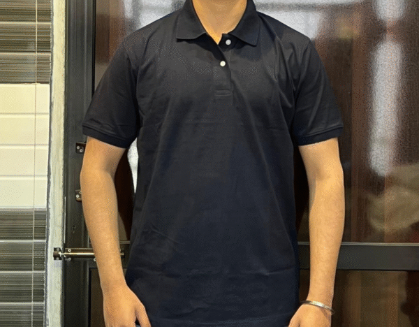 cotton polo t shirt standard description 220 gsm || size (xl) black color