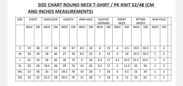 french terry round neck t shirt – xxl – 240 gsm
