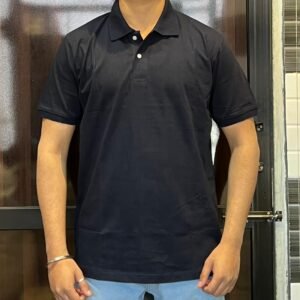 cotton polo t shirt standard description 220 gsm || size (xl) black color