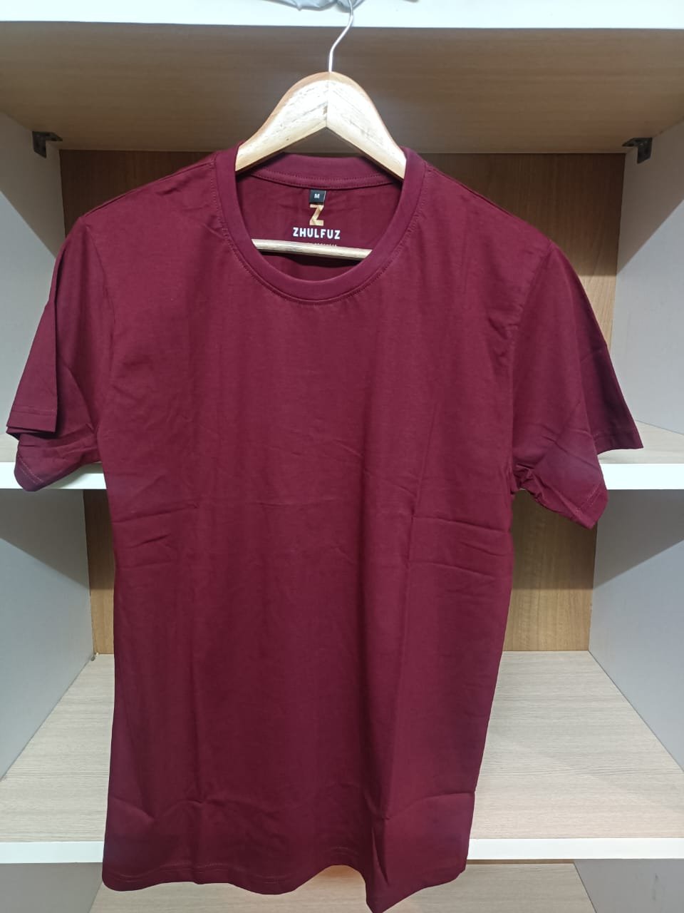 zhulfuz t shirts 180 gsm biowashed cotton || color maroon|| size medium