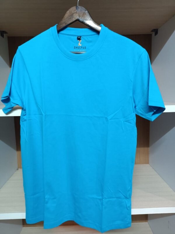 zhulfuz t shirts 180 gsm biowashed cotton || color sky blue || size medium