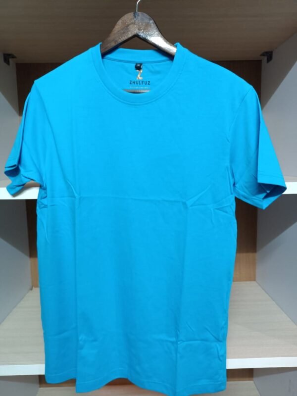 zhulfuz t shirts 180 gsm biowashed cotton || color sky blue || size medium