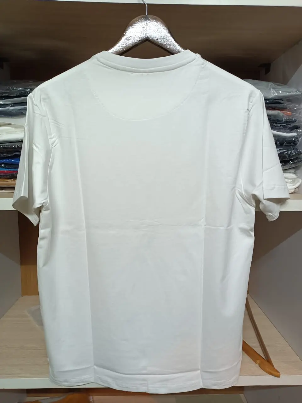 round neck t shirt | pure cotton lyrca 220 gsm | size medium || color white