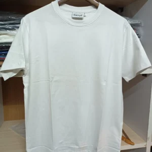 round neck t shirt | pure cotton lyrca 220 gsm | size medium || color white