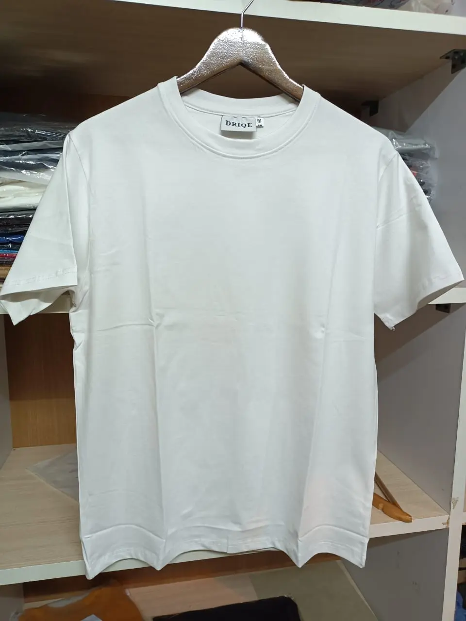 round neck t shirt | pure cotton lyrca 220 gsm | size medium || color white
