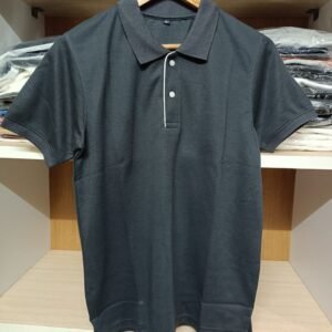puanut terry 240 gsm | polo t shirt | size small | color jet black