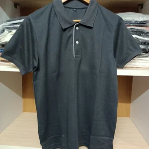 puanut terry 240 gsm | polo t shirt | size small | color jet black