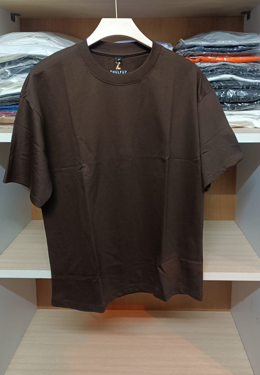 zhulfuz branded t shirts 240 gsm oversized cotton size xl || color coffee zhulfuz branded t shirts 240 gsm oversized cotton size xl || color coffee