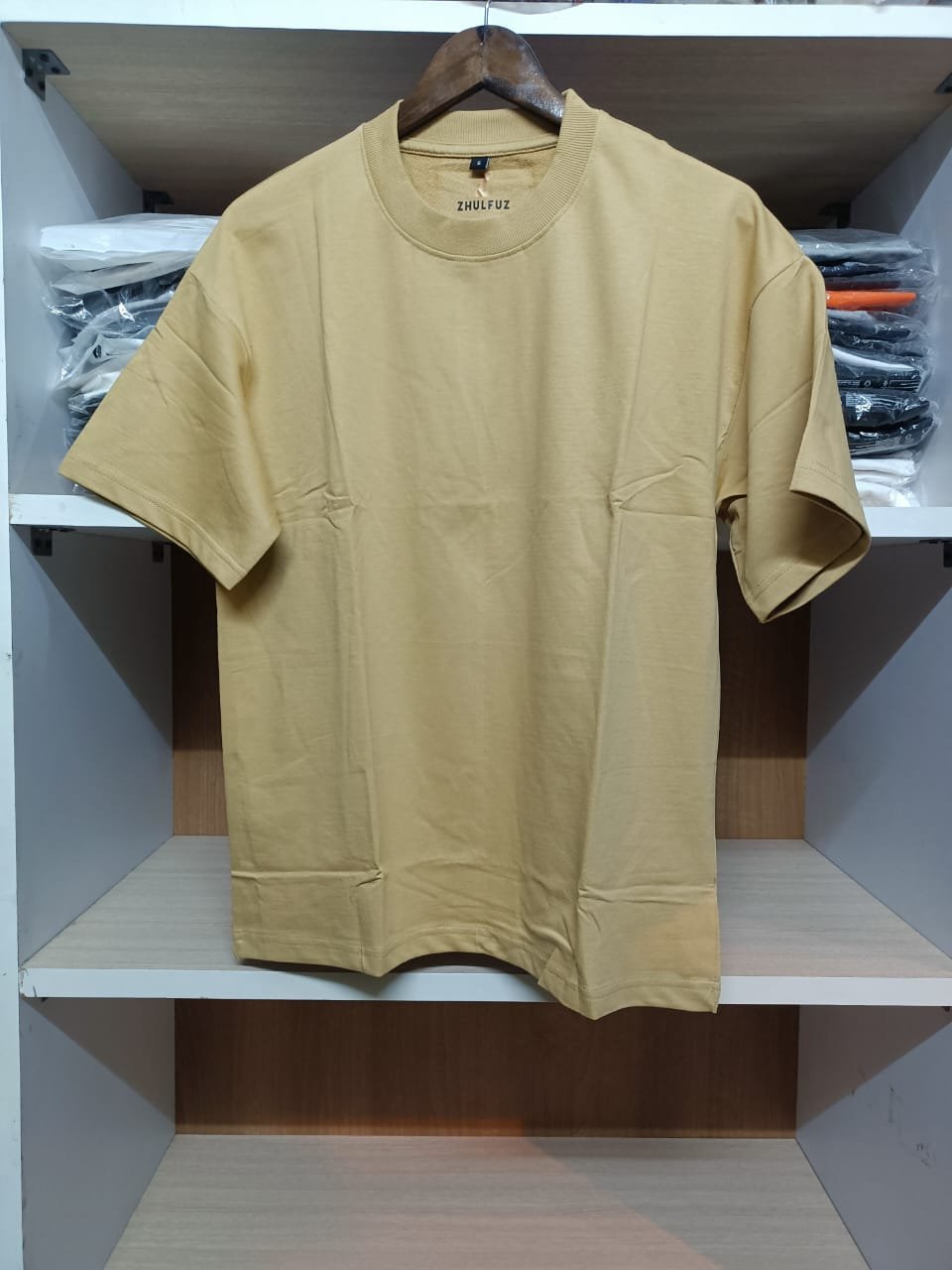 zhulfuz branded t shirts 240 gsm oversized cotton size lerge || color beige zhulfuz branded t shirts 240 gsm oversized cotton size lerge || color beige